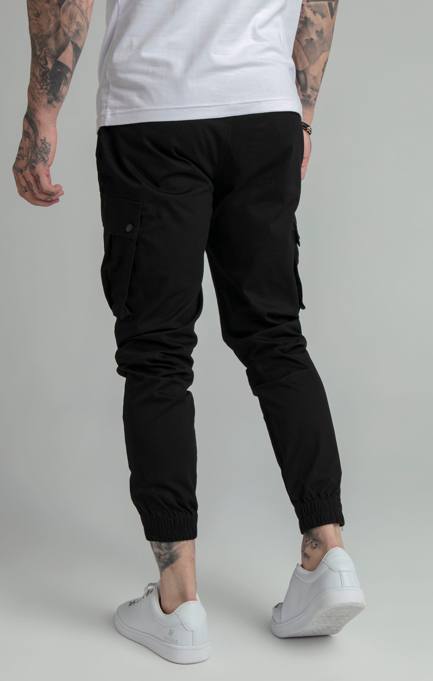 Black Cuffed Cargo Pant sold by Siksilk product image thumbnail 3