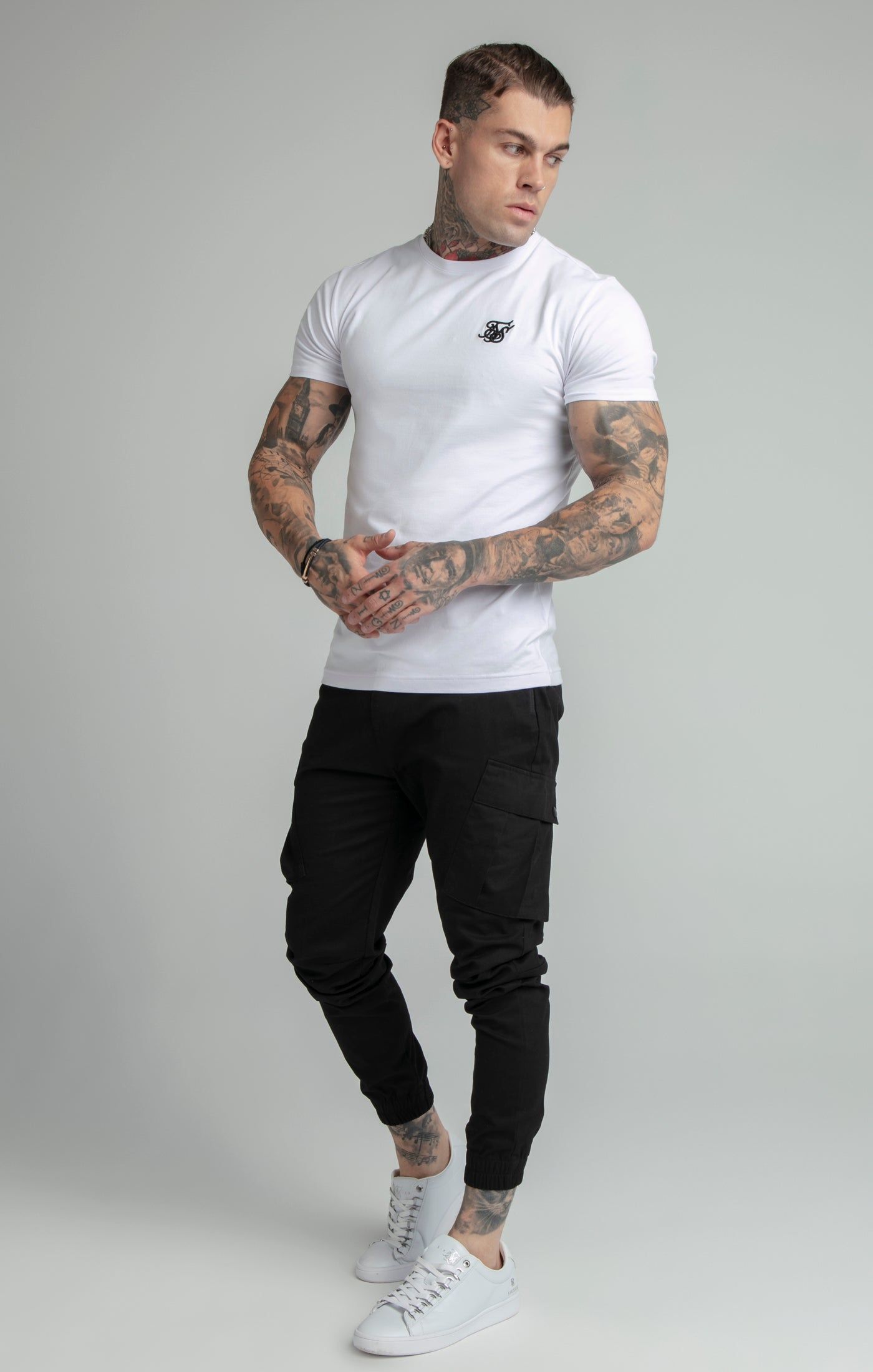 Black Cuffed Cargo Pant sold by Siksilk product image thumbnail 4