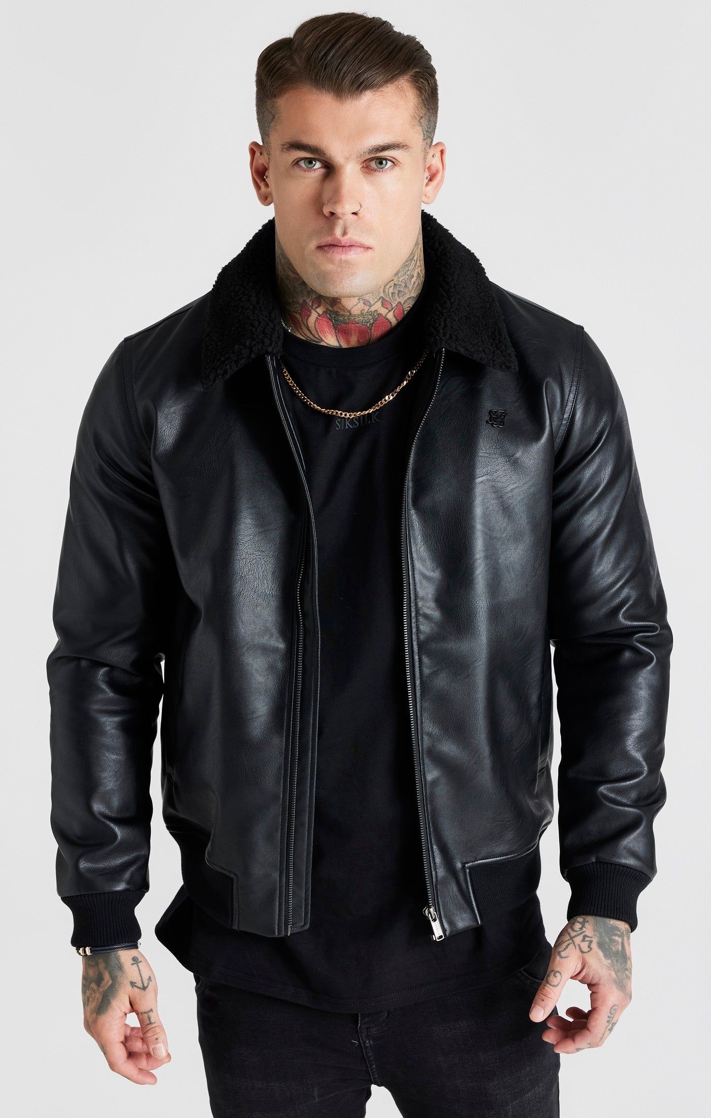 Black Pu Bomber sold by Siksilk