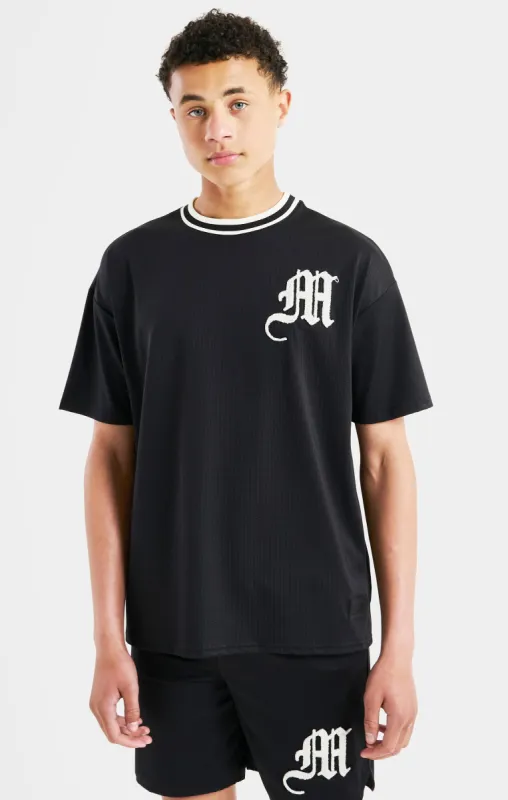 Messi X SikSilk Logo Drop Shoulder Tee - Black sold by Siksilk