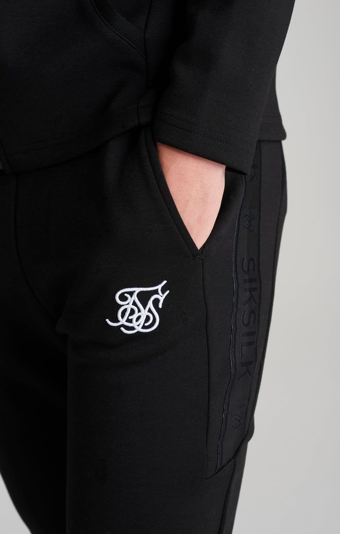 Boys Black Poly Taped Tracksuit sold by Siksilk product image thumbnail 12