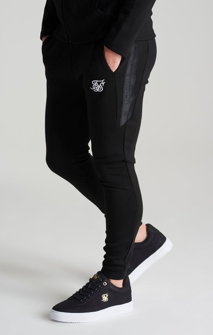 Boys Black Poly Taped Tracksuit sold by Siksilk product image thumbnail 9