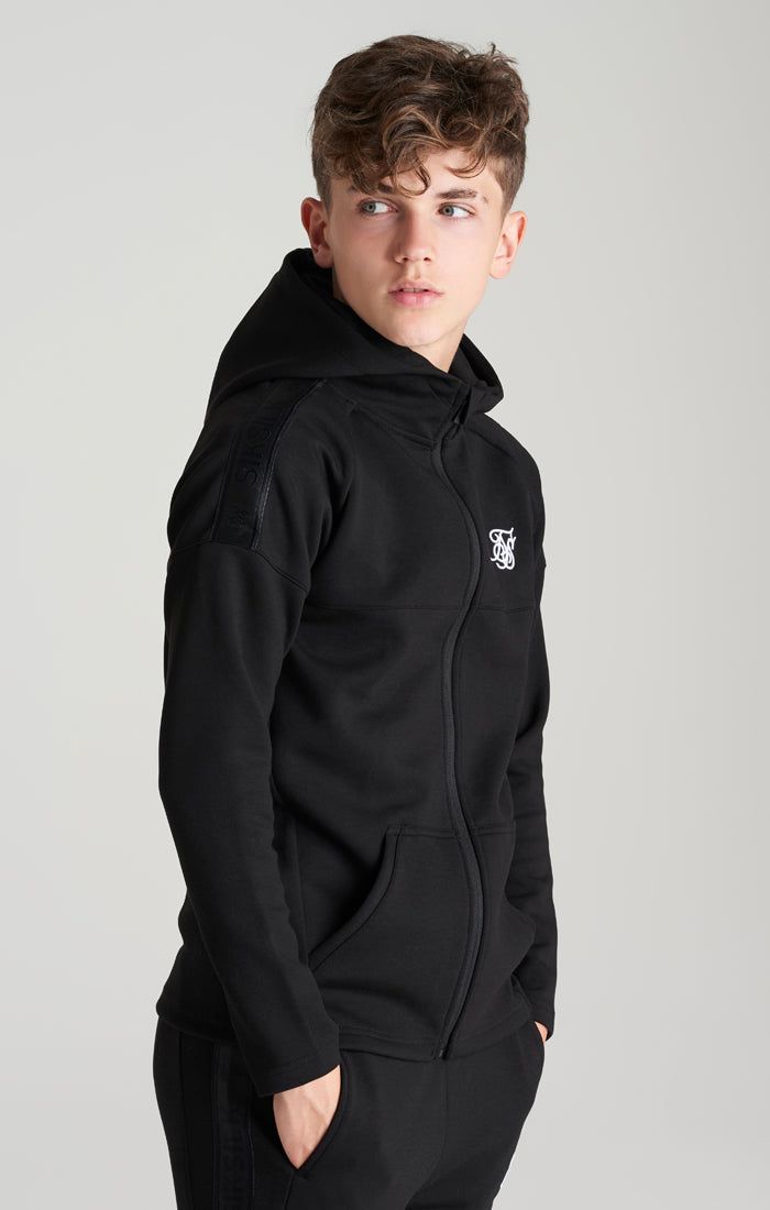 Boys Black Poly Taped Tracksuit sold by Siksilk product image thumbnail 4