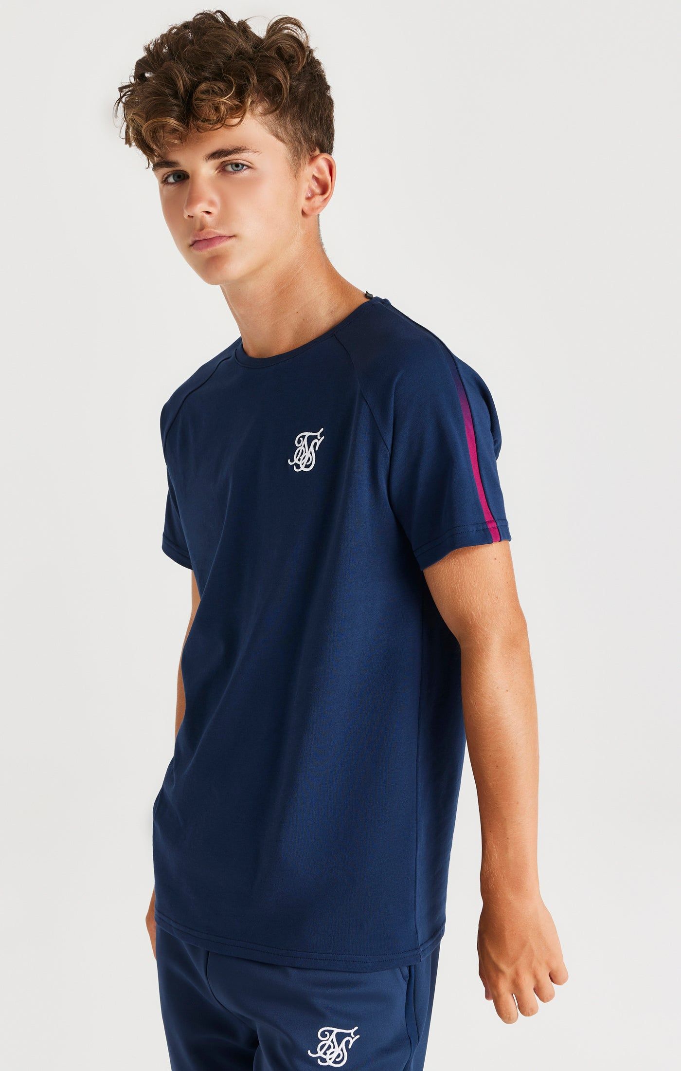 SikSilk Zonal Fade Raglan Tee - Navy sold by Siksilk