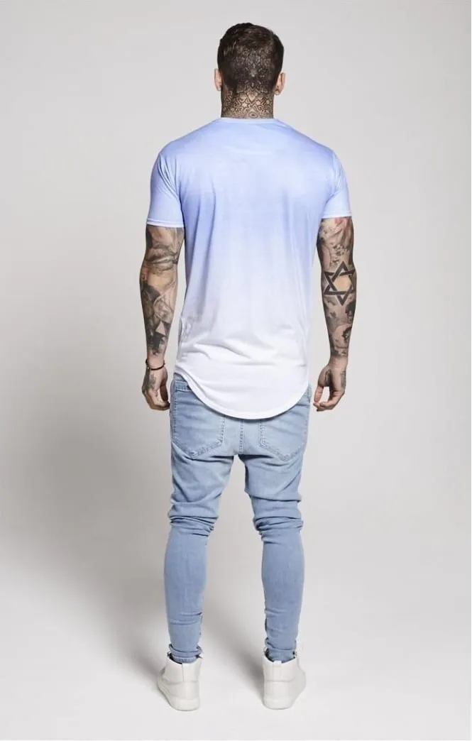 SikSilk Curved Hem Faded Tee - Belair Blue Fade sold by Siksilk product image thumbnail 2