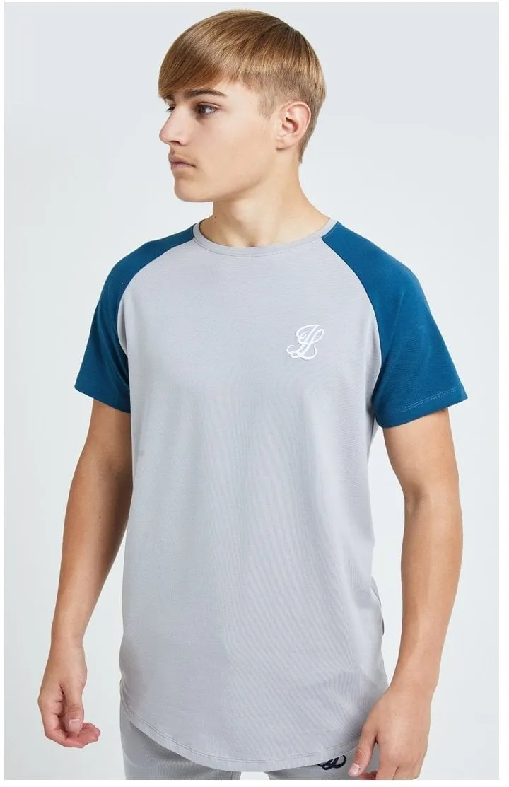 Illusive London Hybrid Raglan Tee - Grey & Blue sold by Siksilk product image thumbnail 2