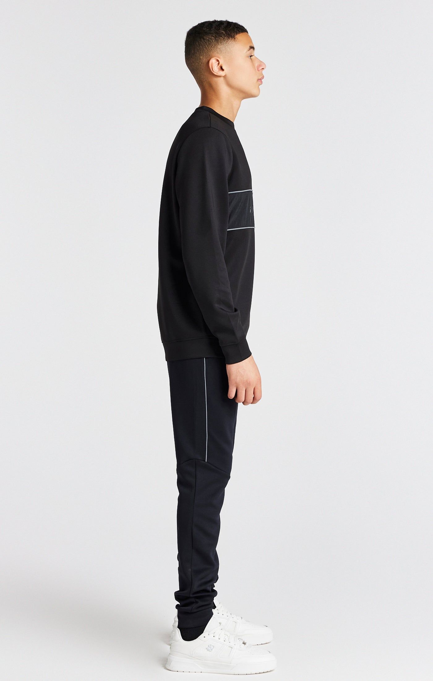 Boys Black Poly Crew Sweatshirt sold by Siksilk product image thumbnail 6