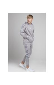 Illusive London Poly Piped Overhead Hoodie - Light Grey sold by Siksilk