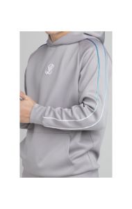Illusive London Poly Piped Overhead Hoodie - Light Grey sold by Siksilk