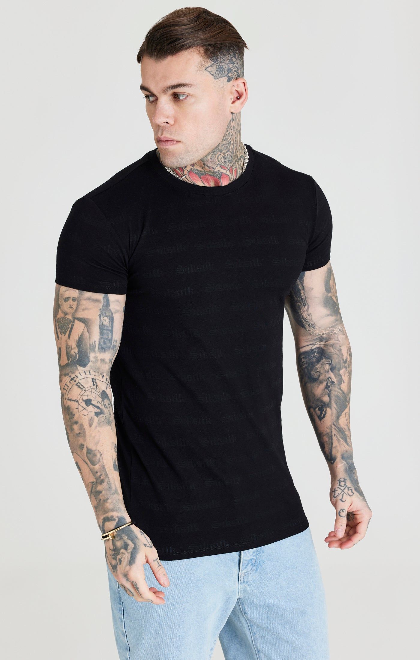 SikSilk Jacquard Tee - Black sold by Siksilk product image thumbnail 2