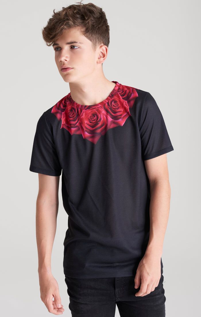 Boys Black Rose T-Shirt sold by Siksilk product image thumbnail 2