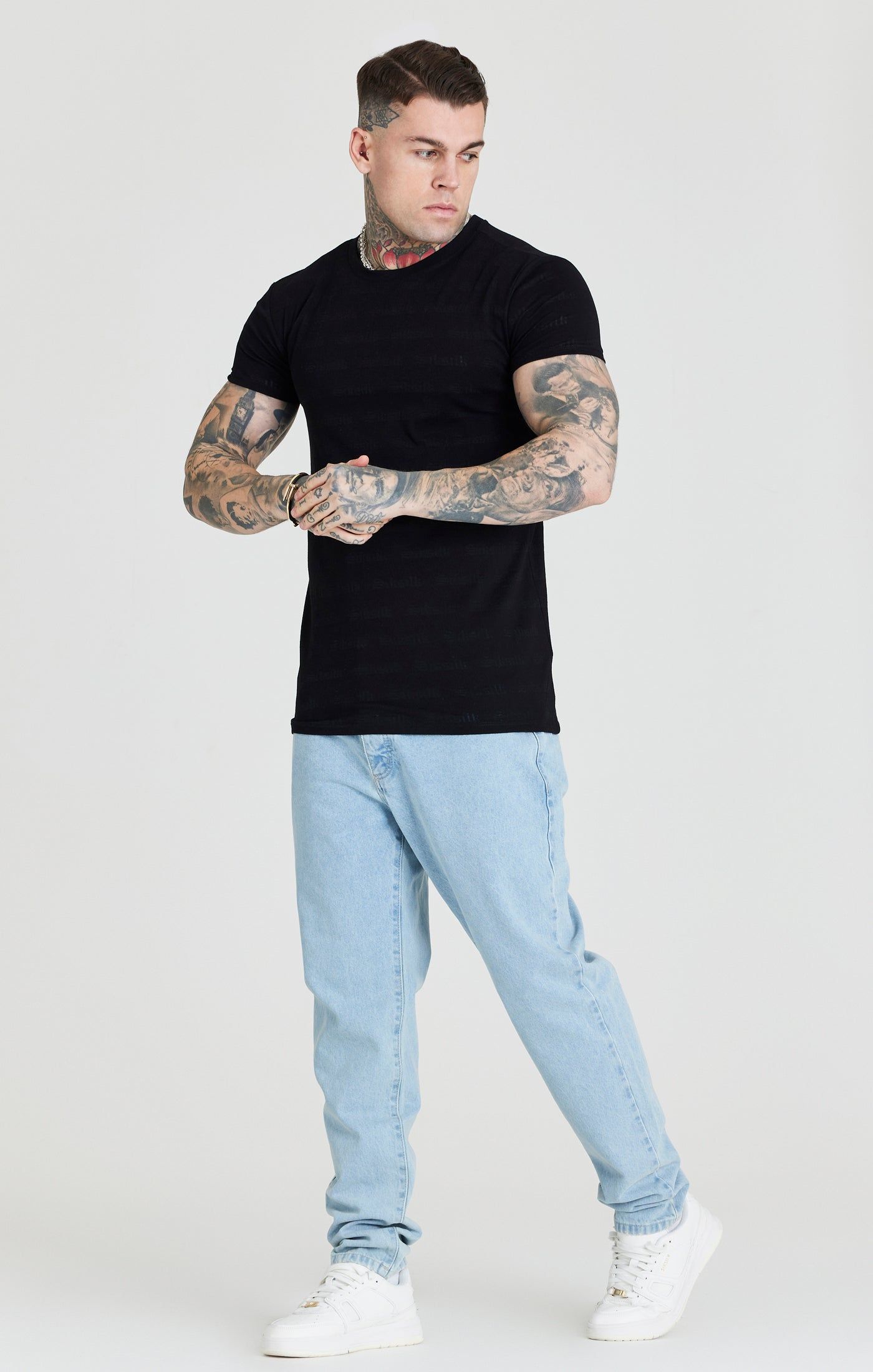 SikSilk Jacquard Tee - Black sold by Siksilk product image thumbnail 3