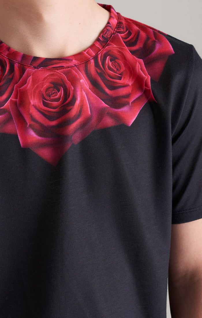 Boys Black Rose T-Shirt sold by Siksilk product image thumbnail 3
