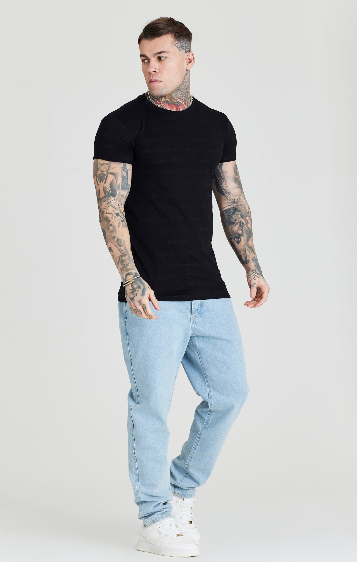 SikSilk Jacquard Tee - Black sold by Siksilk product image thumbnail 4