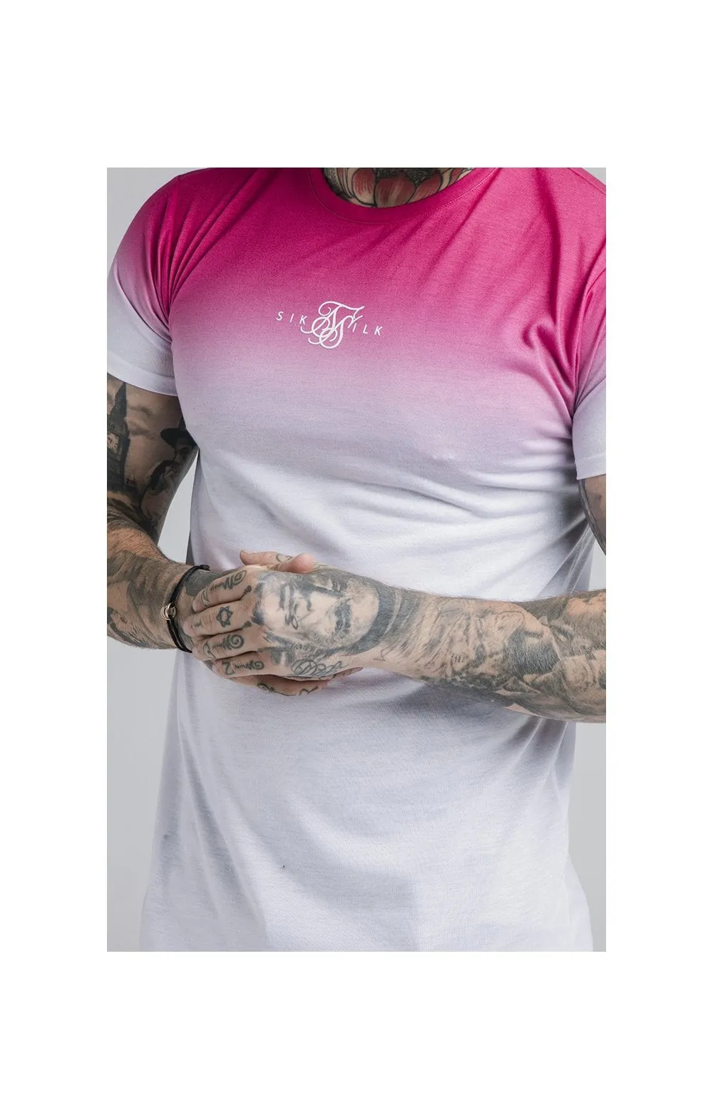 SikSilk High Fade Tee - Pink & White sold by Siksilk product image thumbnail 3