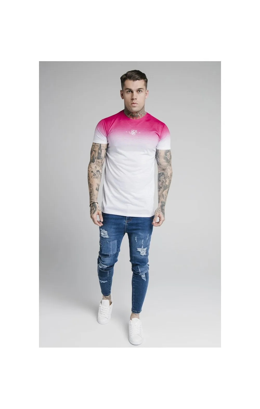 SikSilk High Fade Tee - Pink & White sold by Siksilk product image thumbnail 4