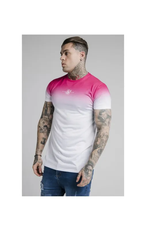 SikSilk High Fade Tee - Pink & White sold by Siksilk