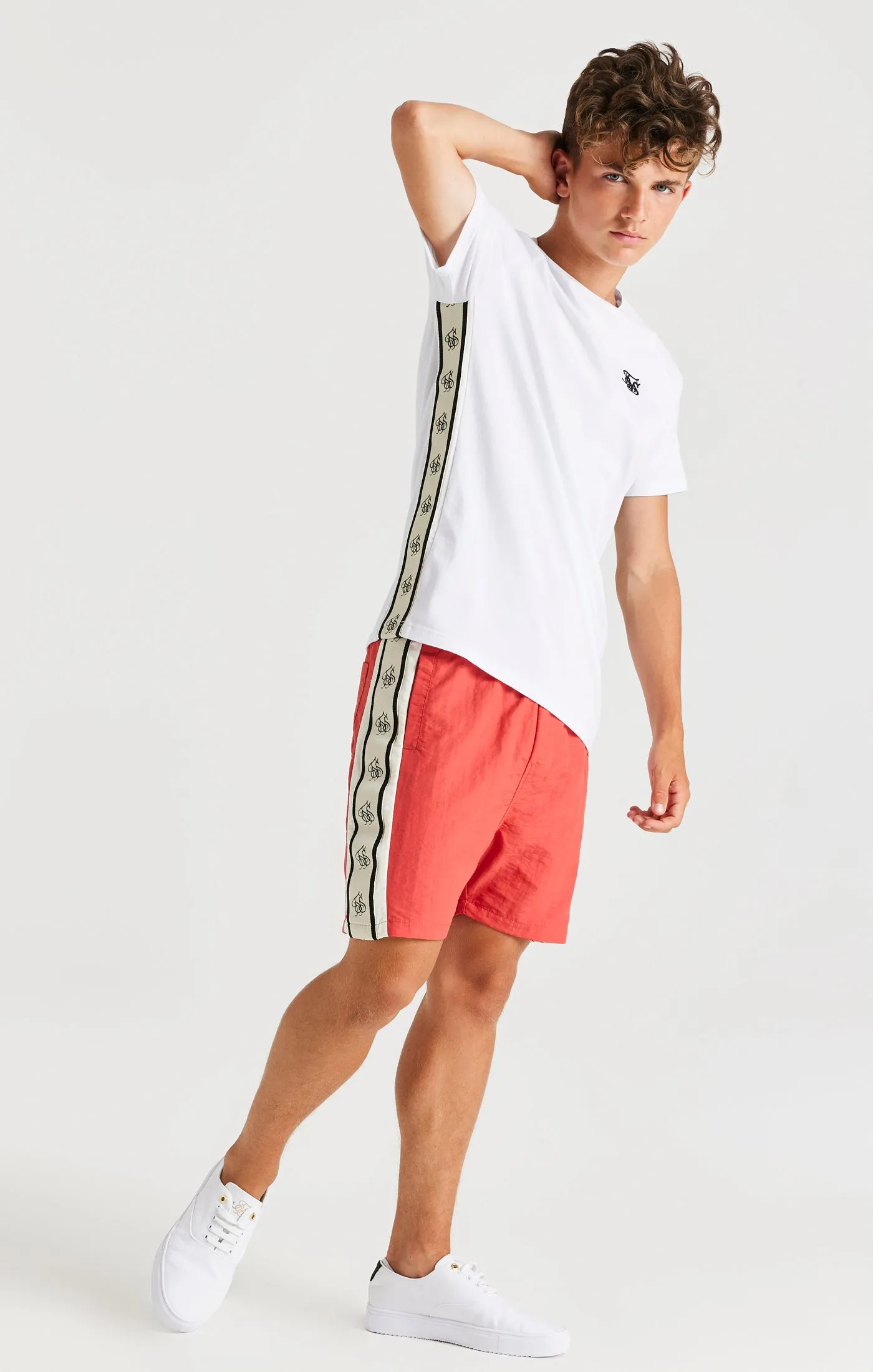 SikSilk Cali Side Tape Tee - White sold by Siksilk product image thumbnail 3