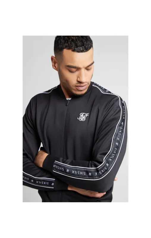 SikSilk Panel Tape Bomber – Black sold by Siksilk