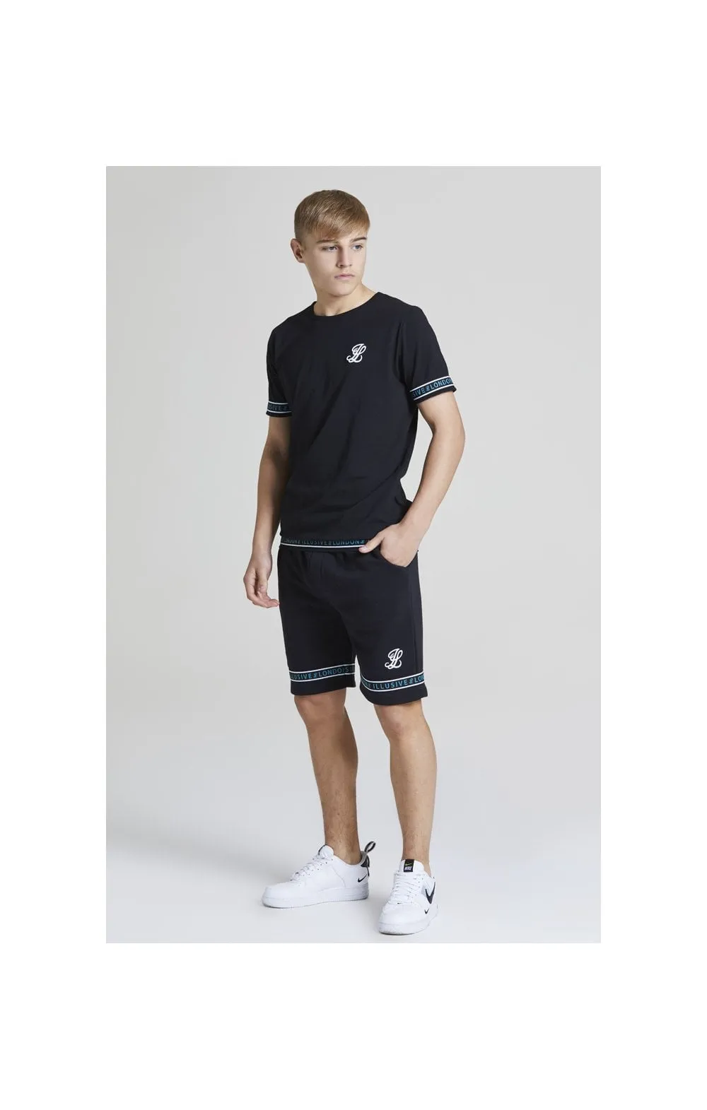 Illusive London Branded Tee - Black & Teal Green sold by Siksilk product image thumbnail 4