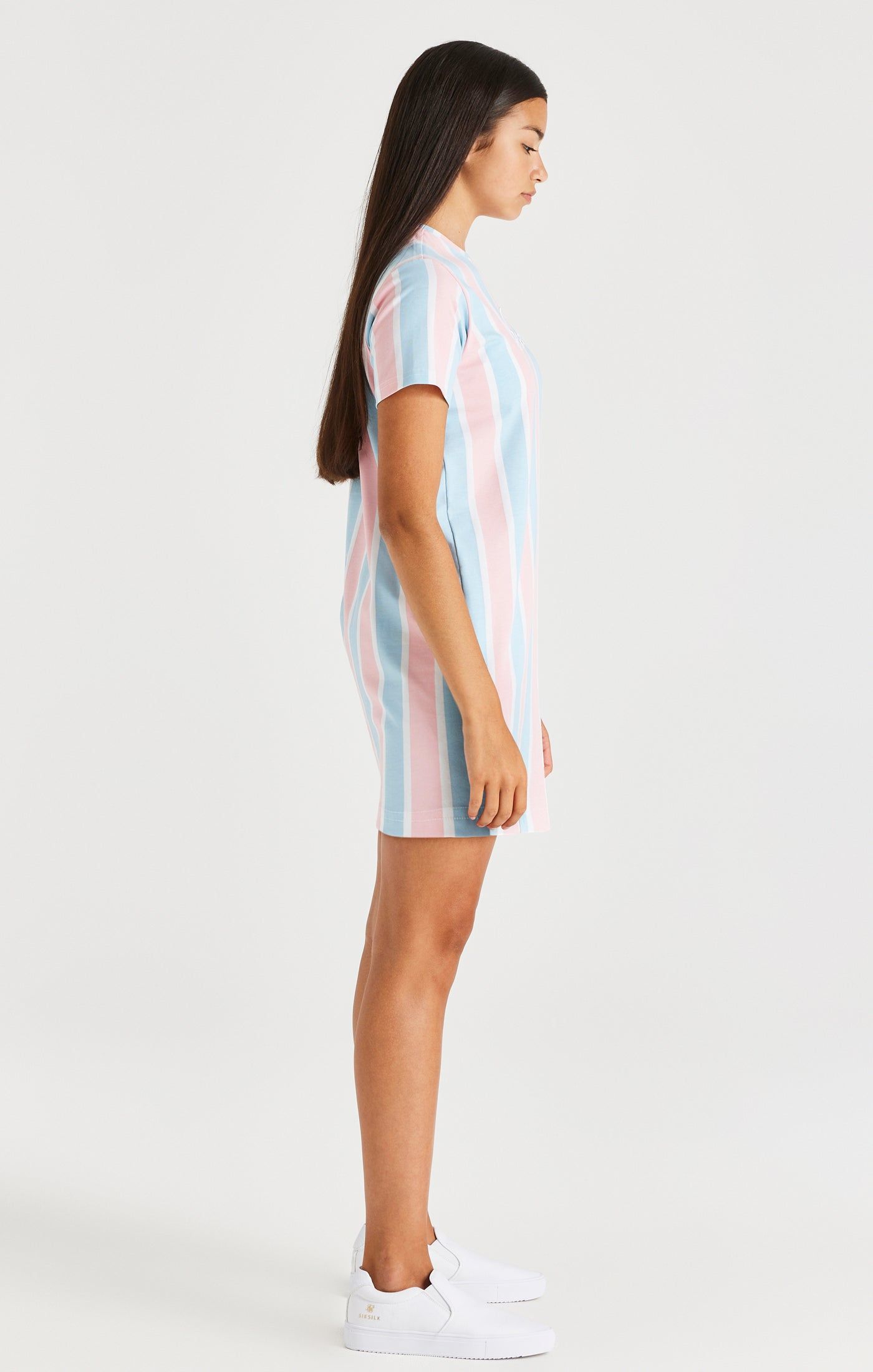 SikSilk Signature Stripe T-Shirt Dress - Blue & Pink sold by Siksilk product image thumbnail 6