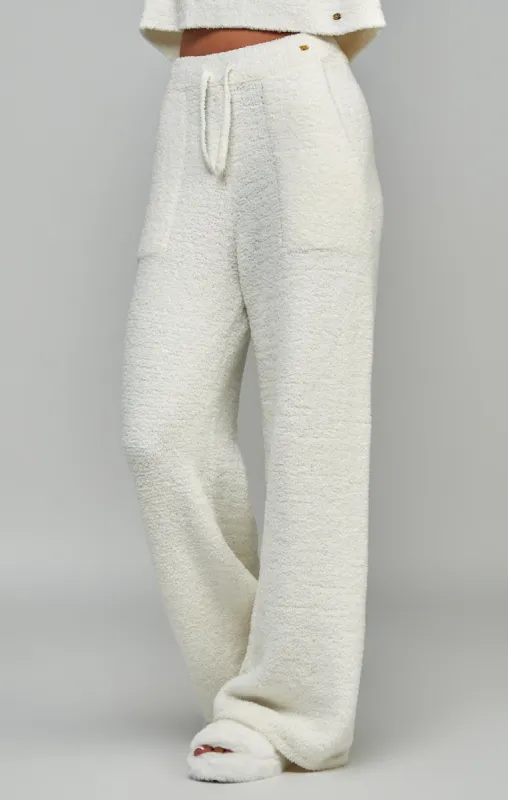 Ecru Wide Leg Lounge Pant sold by Siksilk