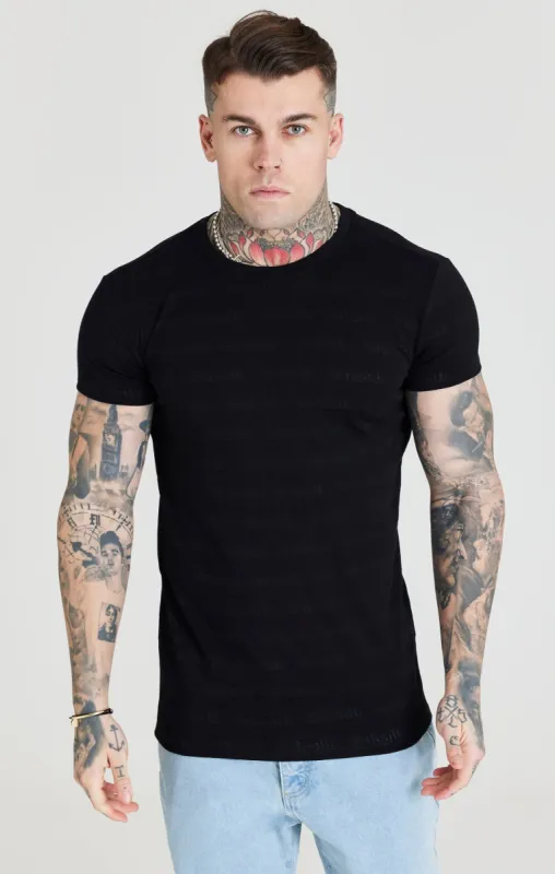 SikSilk Jacquard Tee - Black sold by Siksilk