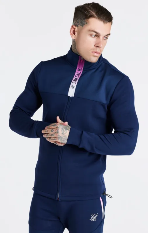 Navy Covert Fade Funnel Zip Through sold by Siksilk
