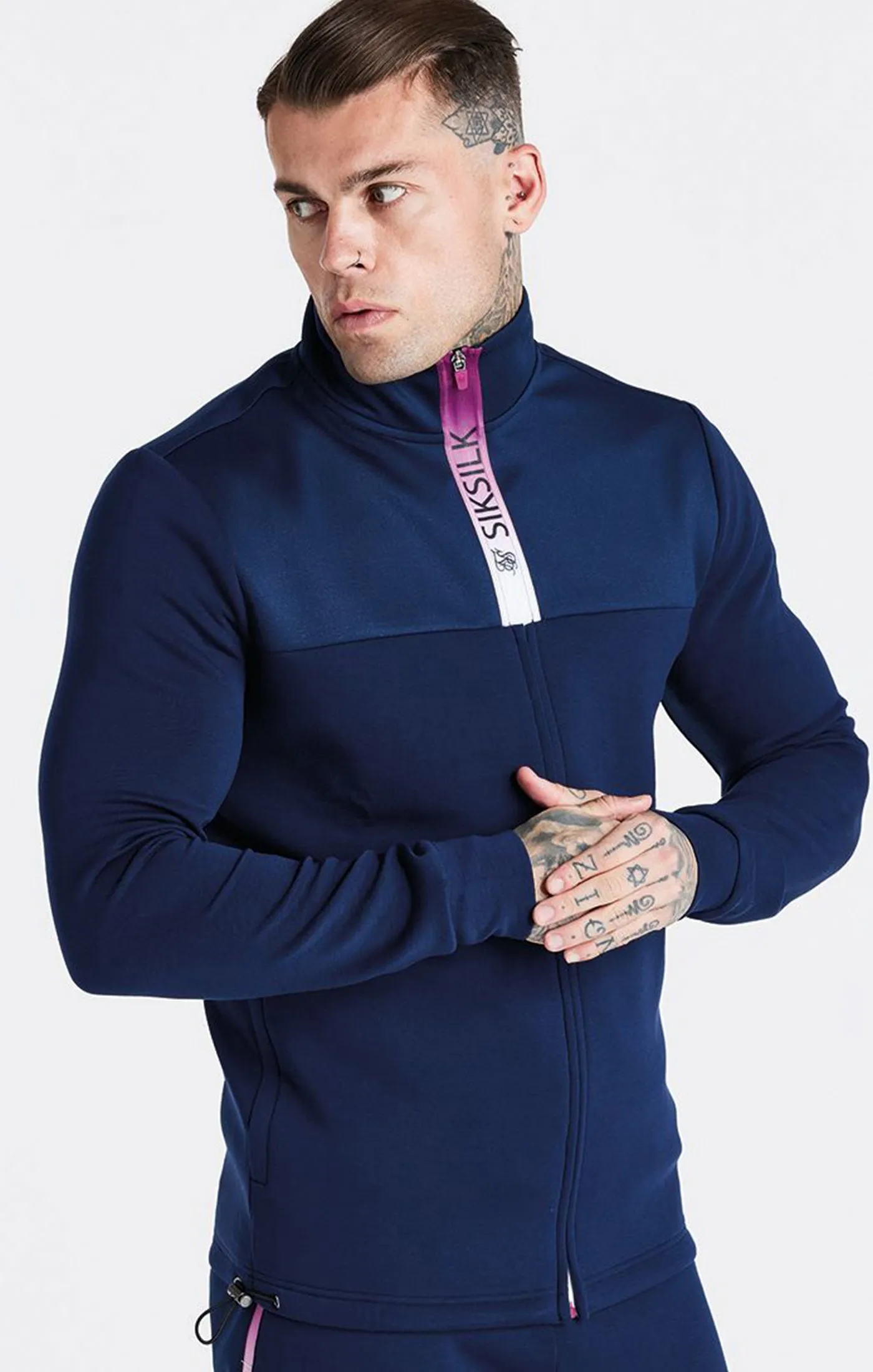 Navy Covert Fade Funnel Zip Through sold by Siksilk product image thumbnail 2