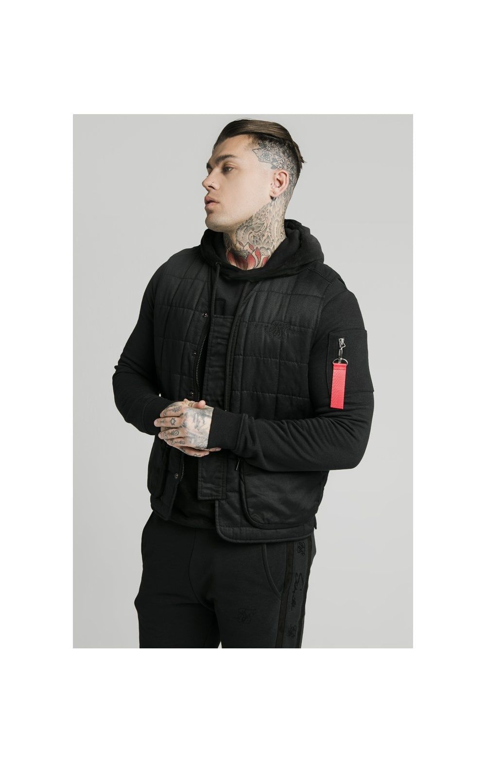 SikSilk Farmers Gilet - Black sold by Siksilk