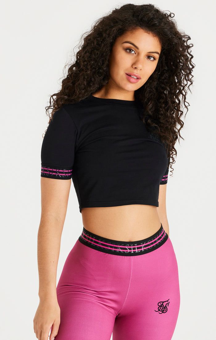Black Pro Crop T-Shirt sold by Siksilk product image thumbnail 2