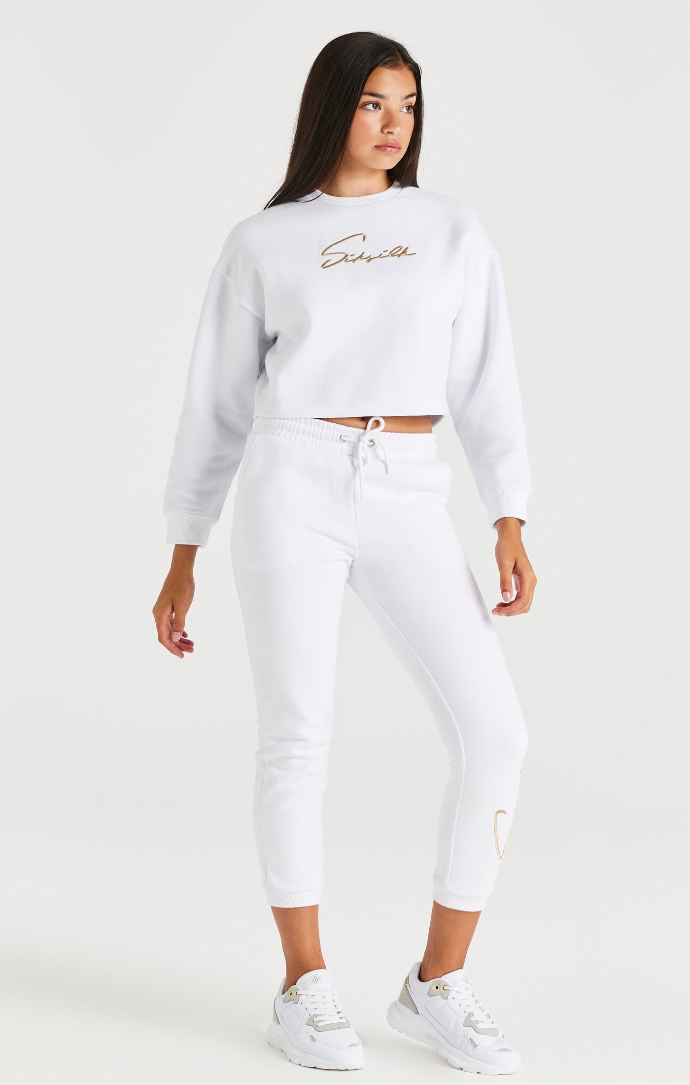 Girls White Signature Jogger sold by Siksilk product image thumbnail 3