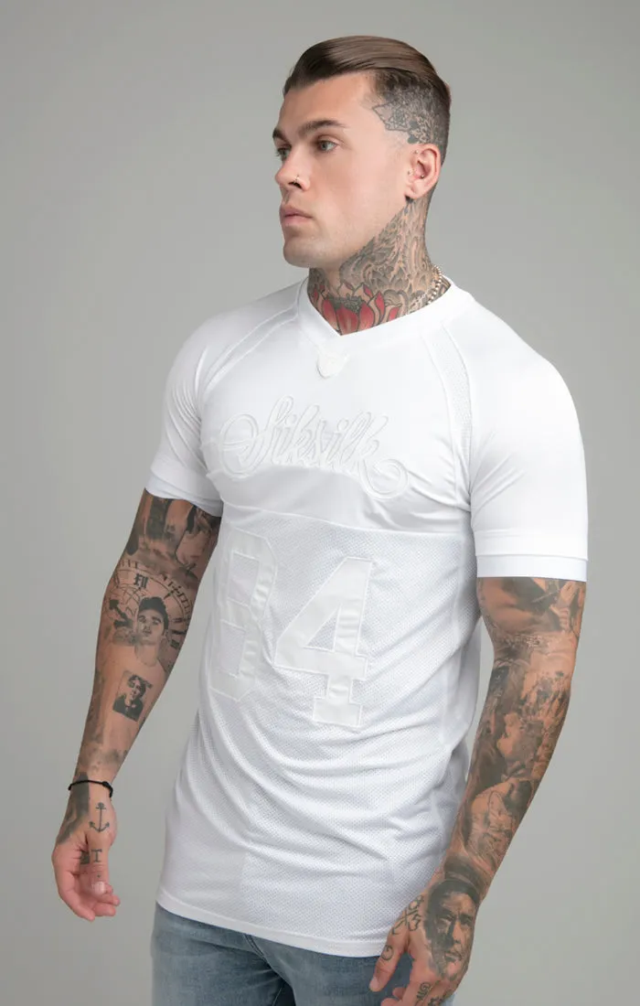 White Stretch Sports T-Shirt sold by Siksilk