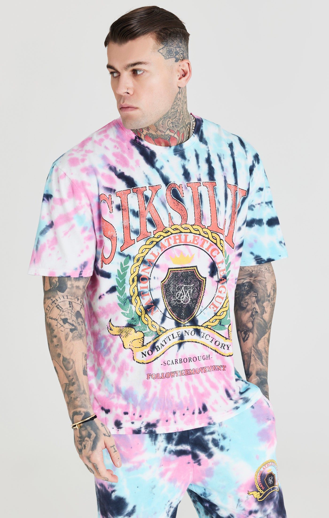 Tie Dye Varsity Oversized T-Shirt sold by Siksilk