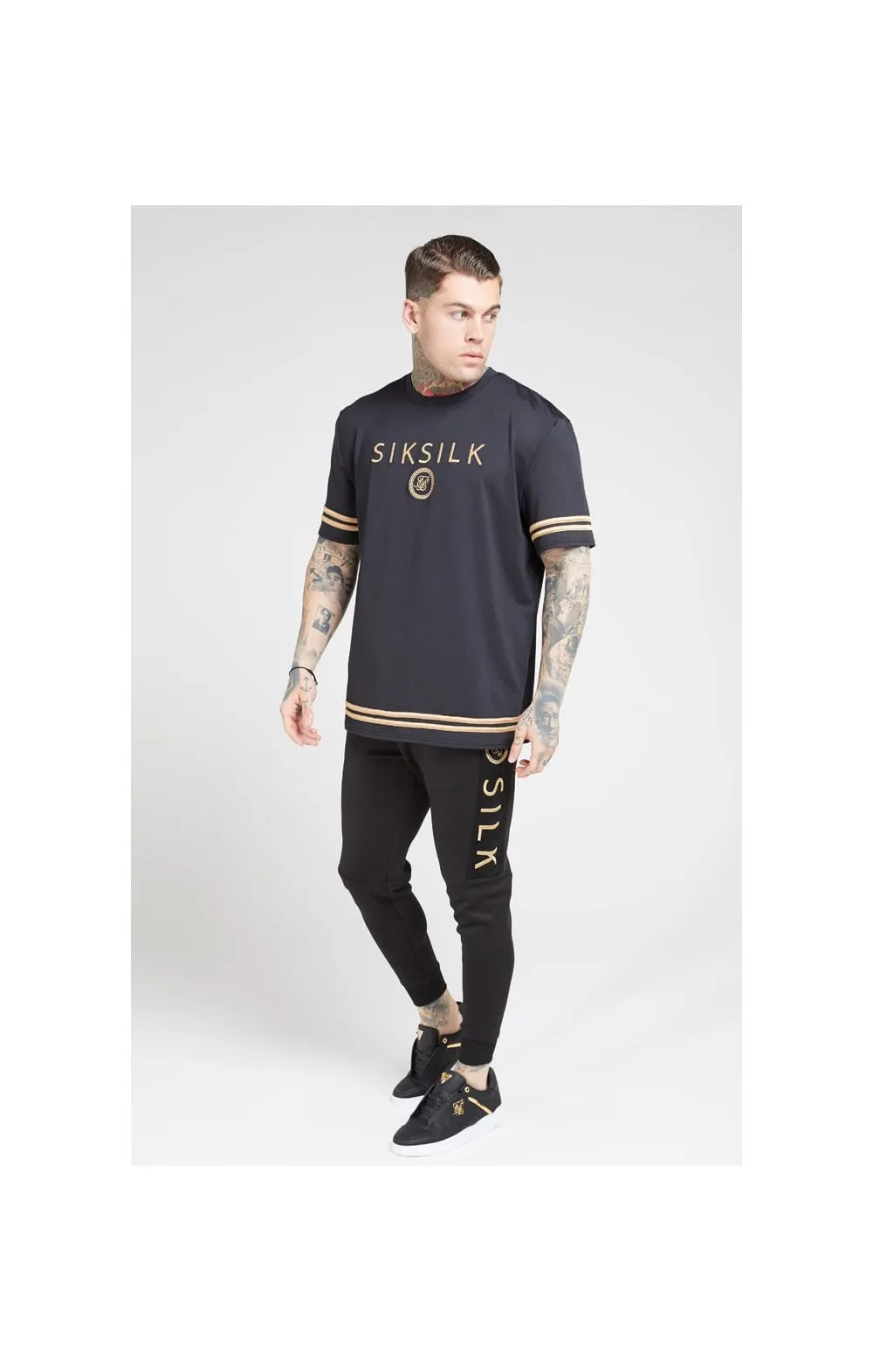 SikSilk S/S Oversize Essentials Tee – Black & Gold sold by Siksilk product image thumbnail 5