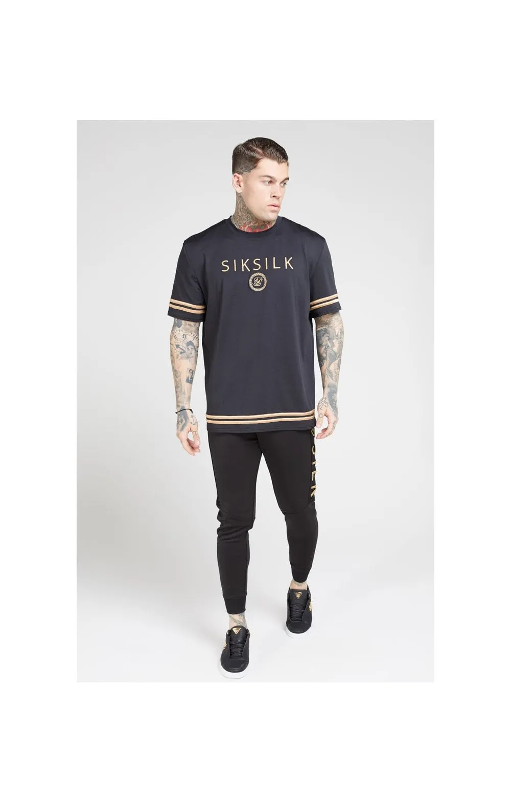 SikSilk S/S Oversize Essentials Tee – Black & Gold sold by Siksilk product image thumbnail 3