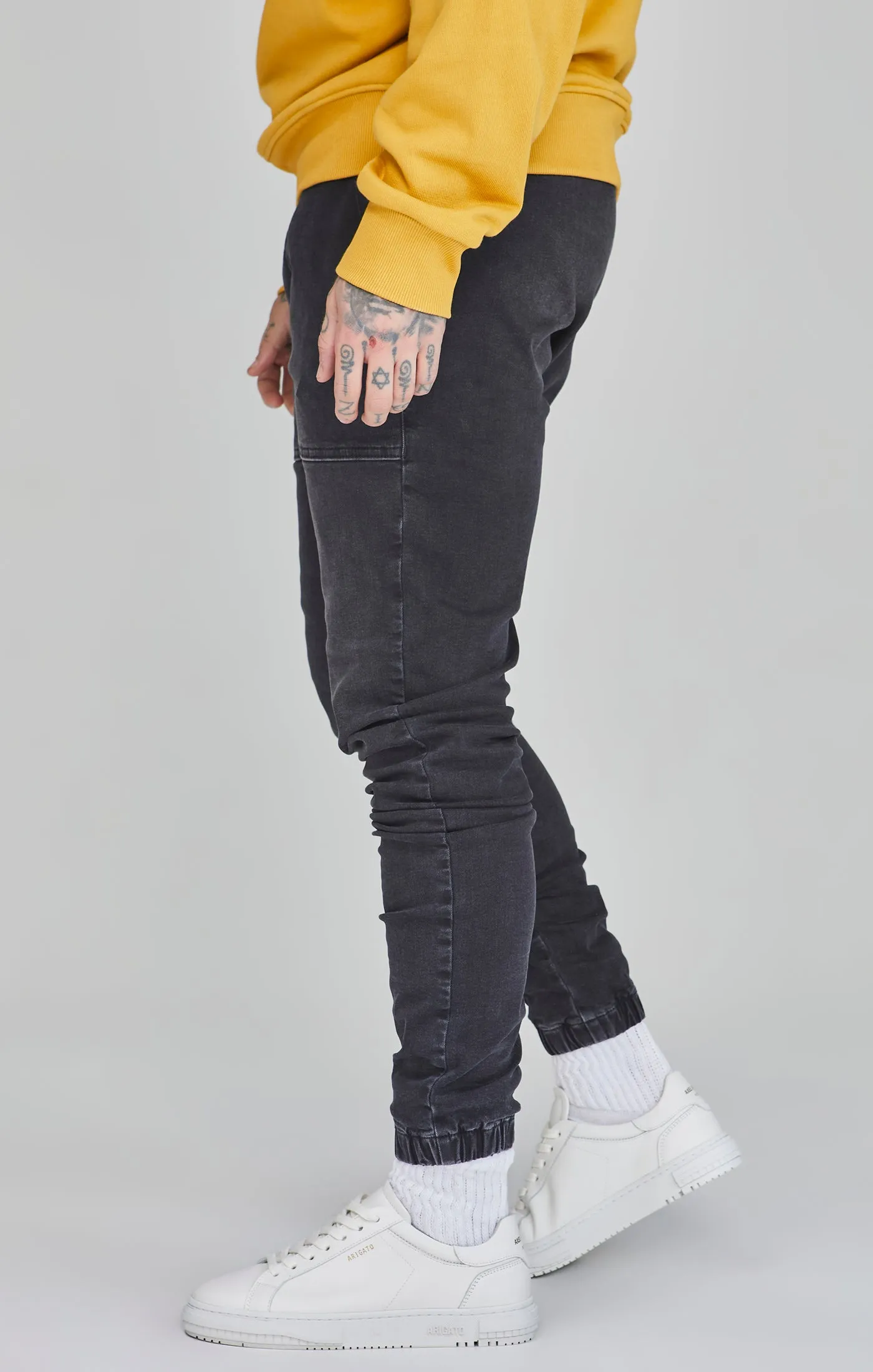 Black Denim Joggers sold by Siksilk product image thumbnail 3