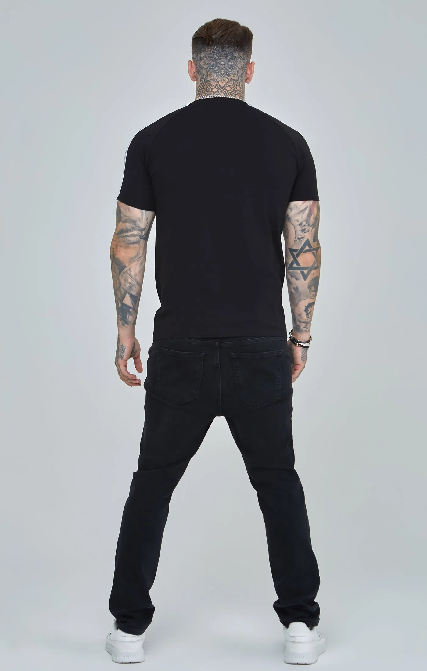 Black Taped Raglan T-Shirt sold by Siksilk product image thumbnail 5