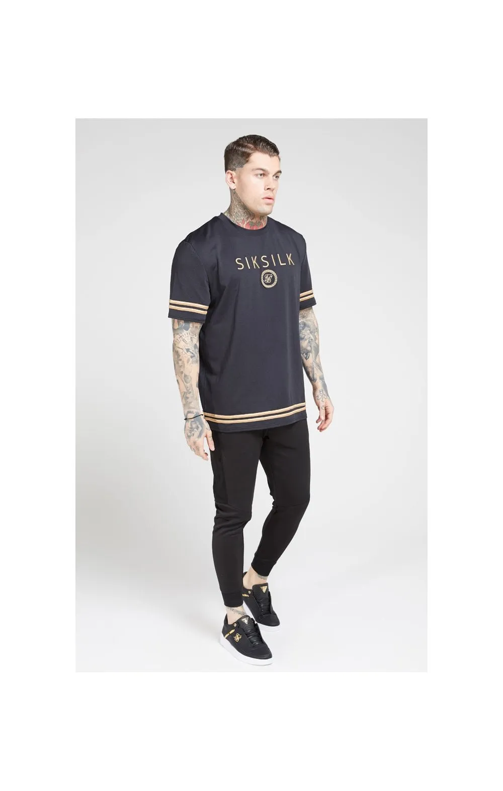 SikSilk S/S Oversize Essentials Tee – Black & Gold sold by Siksilk product image thumbnail 4