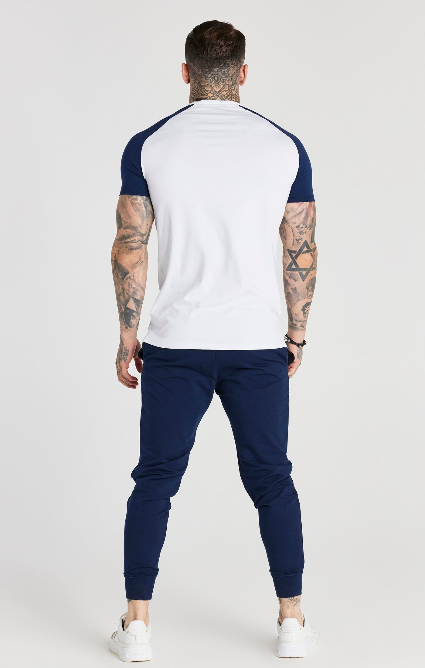 White Raglan Muscle Fit T-Shirt sold by Siksilk product image thumbnail 5