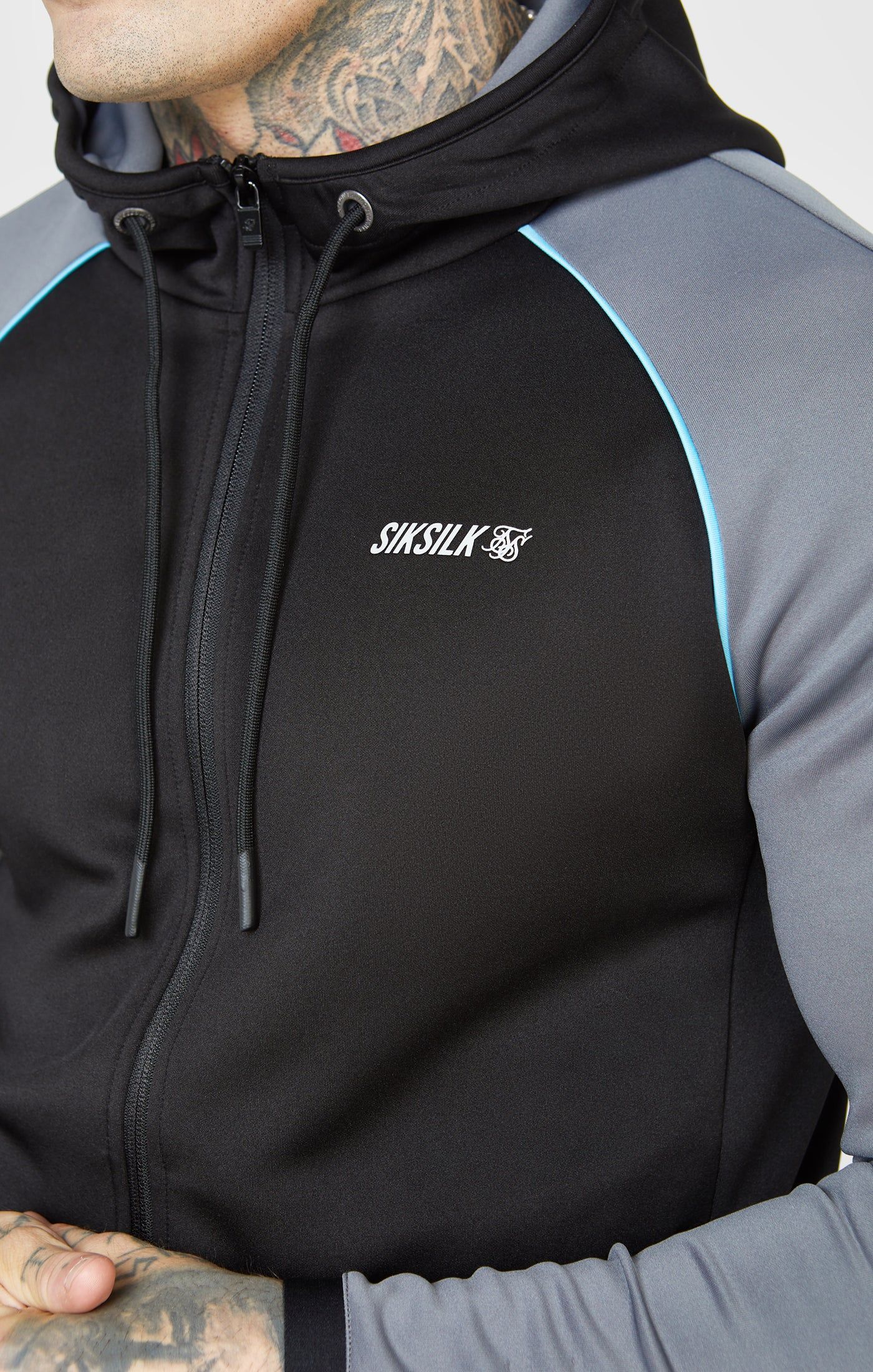 Black Sports Zip-Thru Hoodie sold by Siksilk product image thumbnail 2
