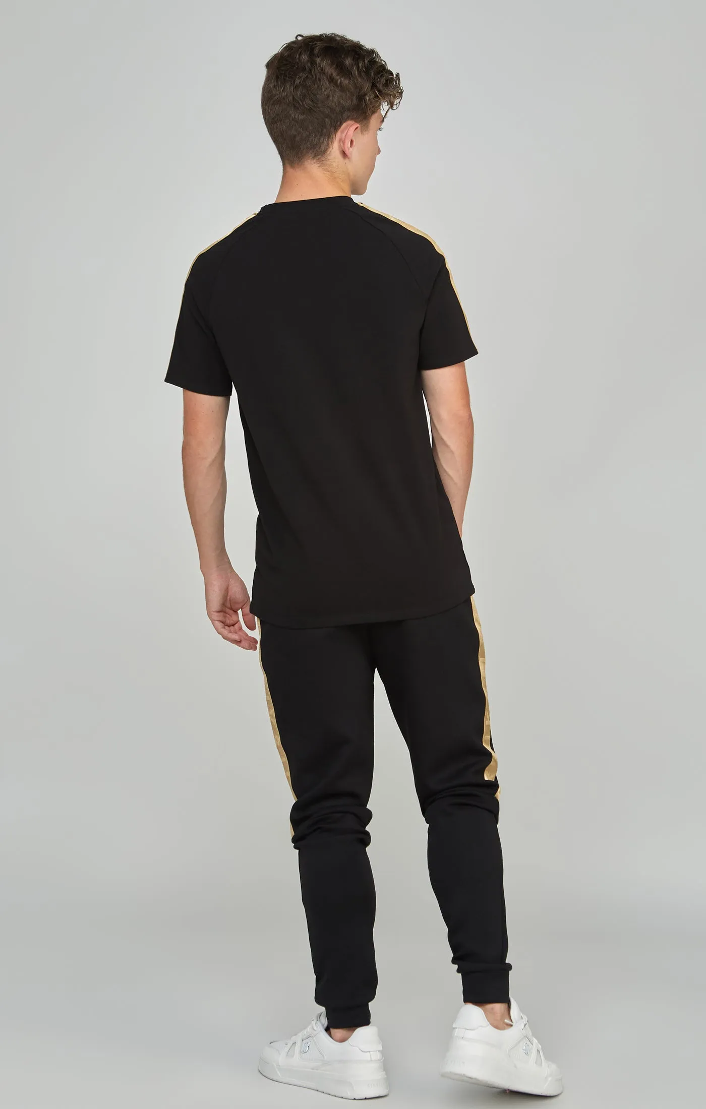 Boys Black Taped Raglan T-Shirt sold by Siksilk product image thumbnail 5