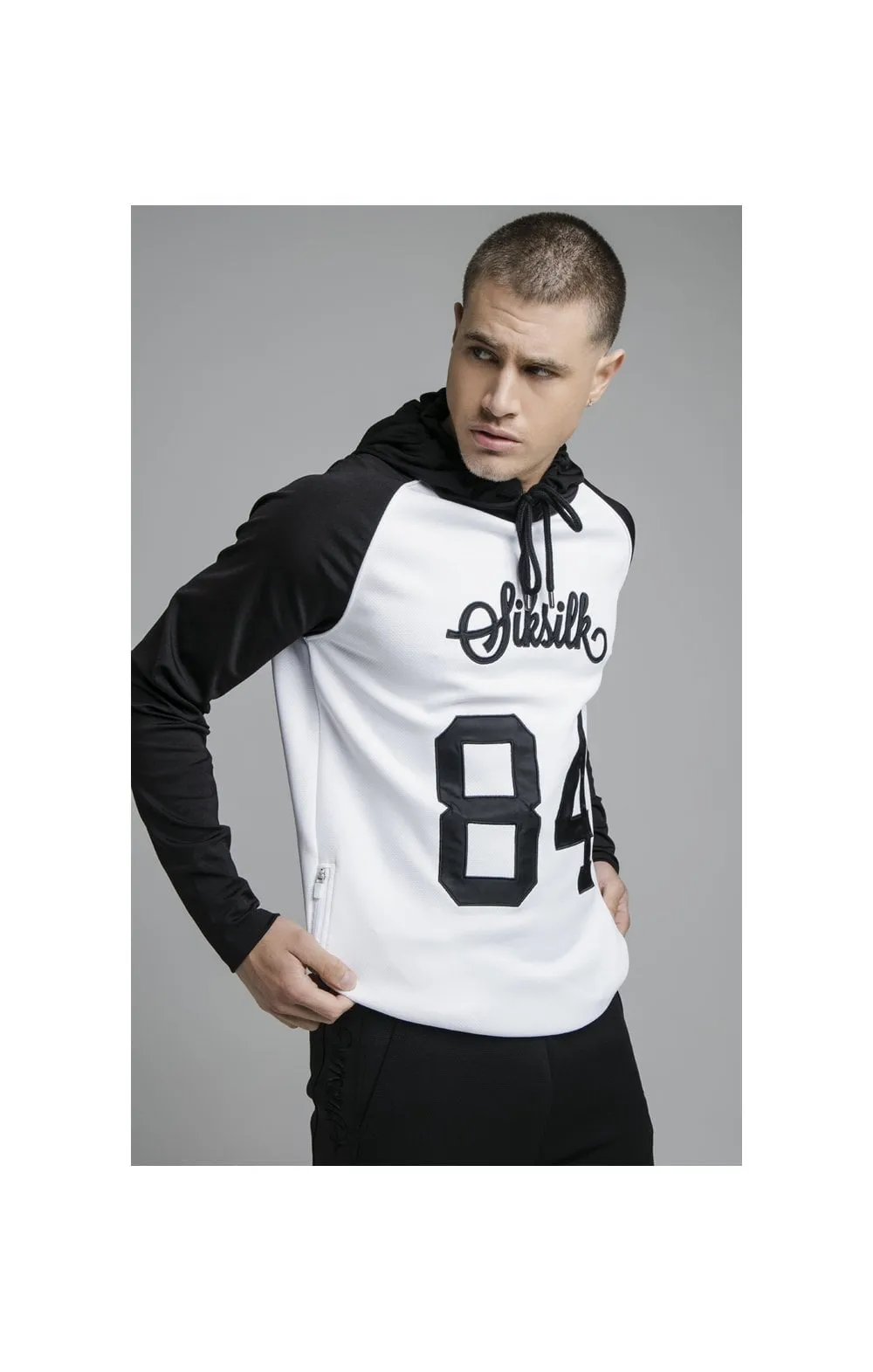 White Overhead Retro Sports Hoodie sold by Siksilk