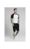 SikSilk S/S Raglan Inset Cuff Gym Tee - White & Black sold by Siksilk
