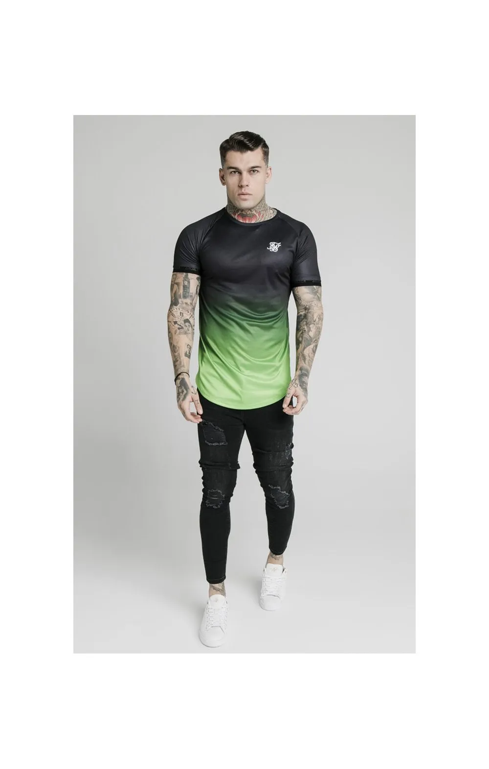 SikSilk S/S Fade Tech Tee - Black & Fluro sold by Siksilk product image thumbnail 3