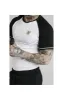SikSilk S/S Raglan Inset Cuff Gym Tee - White & Black sold by Siksilk