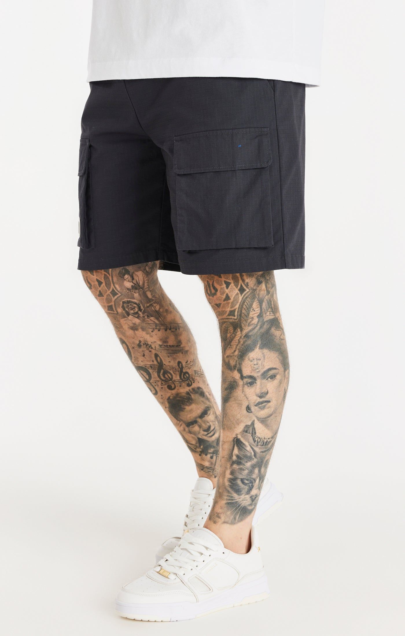 Black Ripstop Cargo Short sold by Siksilk