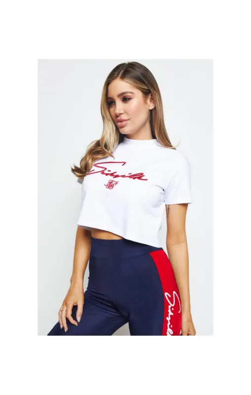 SikSilk Retro Sport Crop Tee - White sold by Siksilk