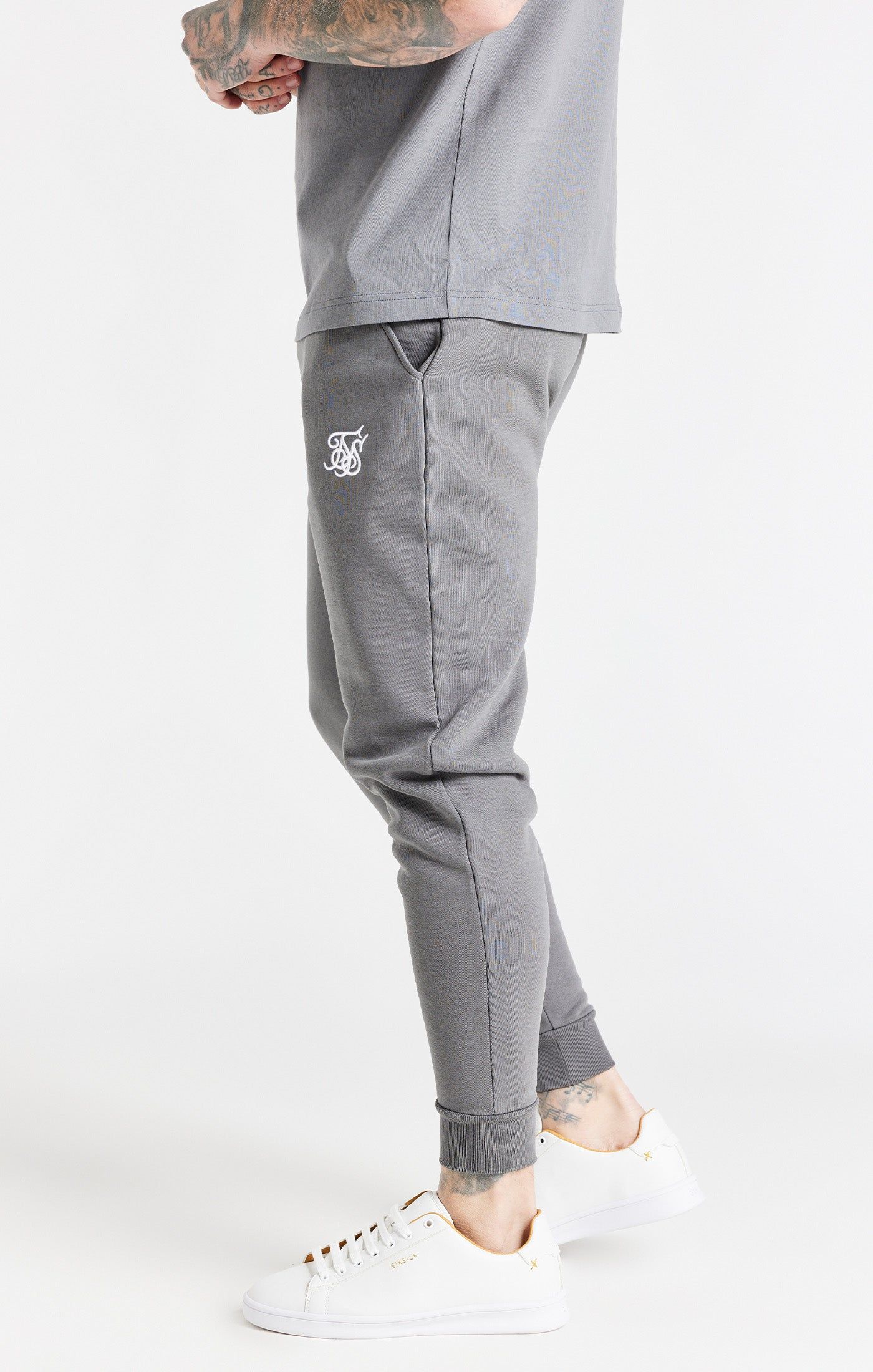 Grey Essential Cuffed Jogger sold by Siksilk product image thumbnail 2
