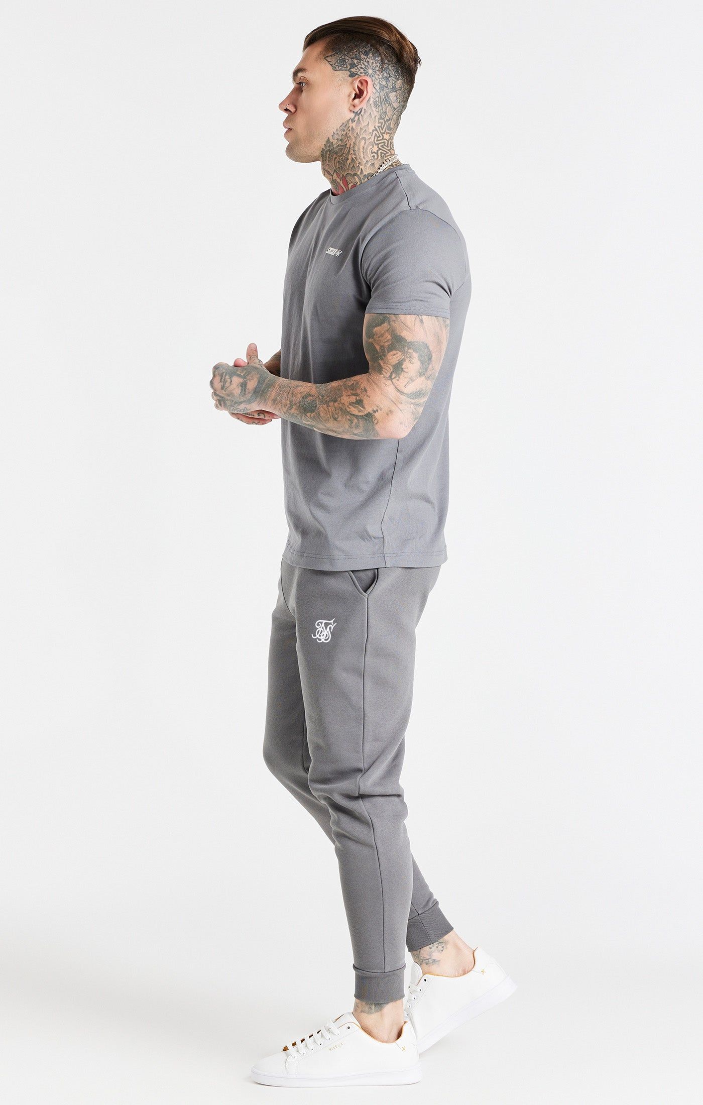 Grey Essential Cuffed Jogger sold by Siksilk product image thumbnail 3